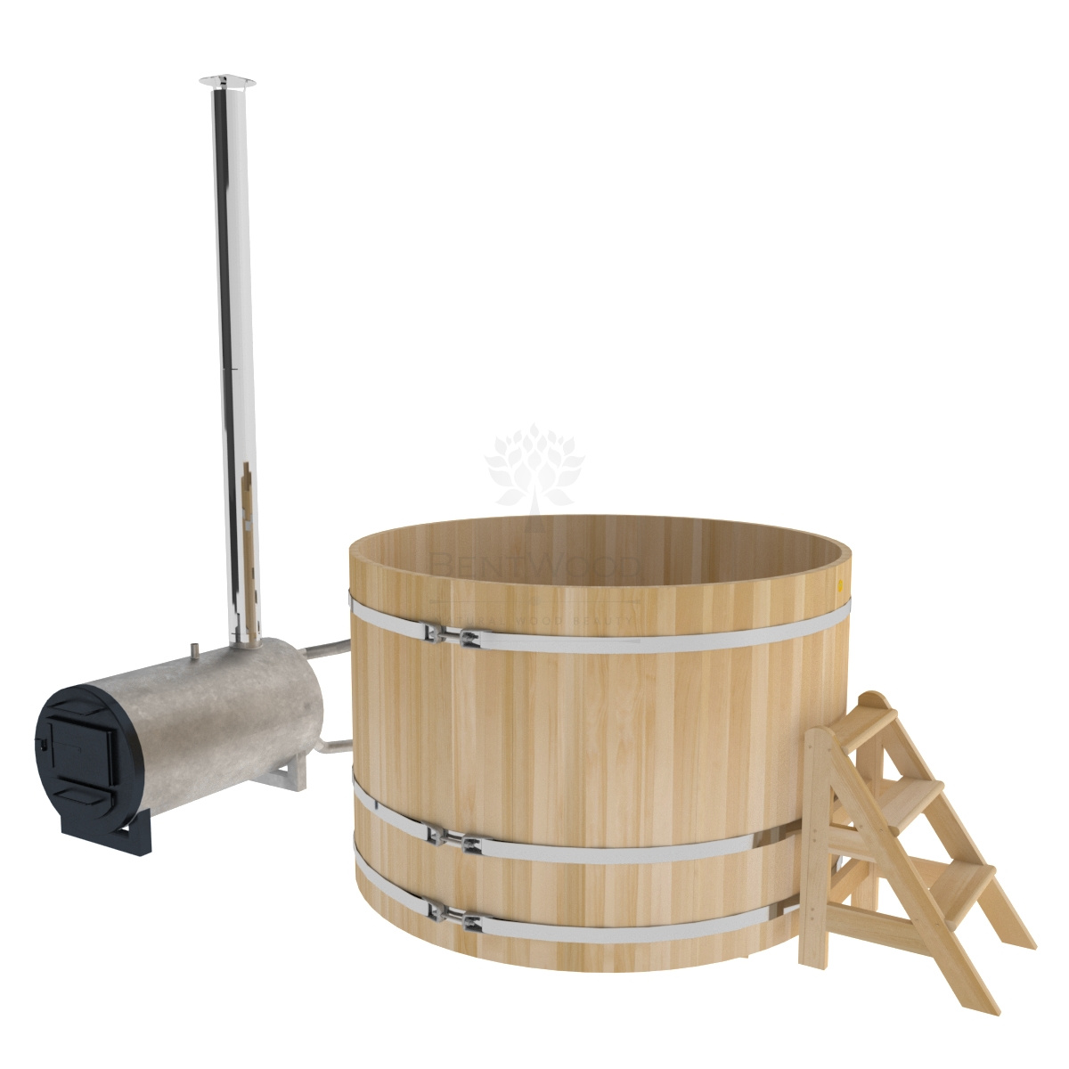 1610 Фурако из кедра D=1.8 с наружной печкой. Высота 1,2м. Исполнение "Премиум". Alyarus 