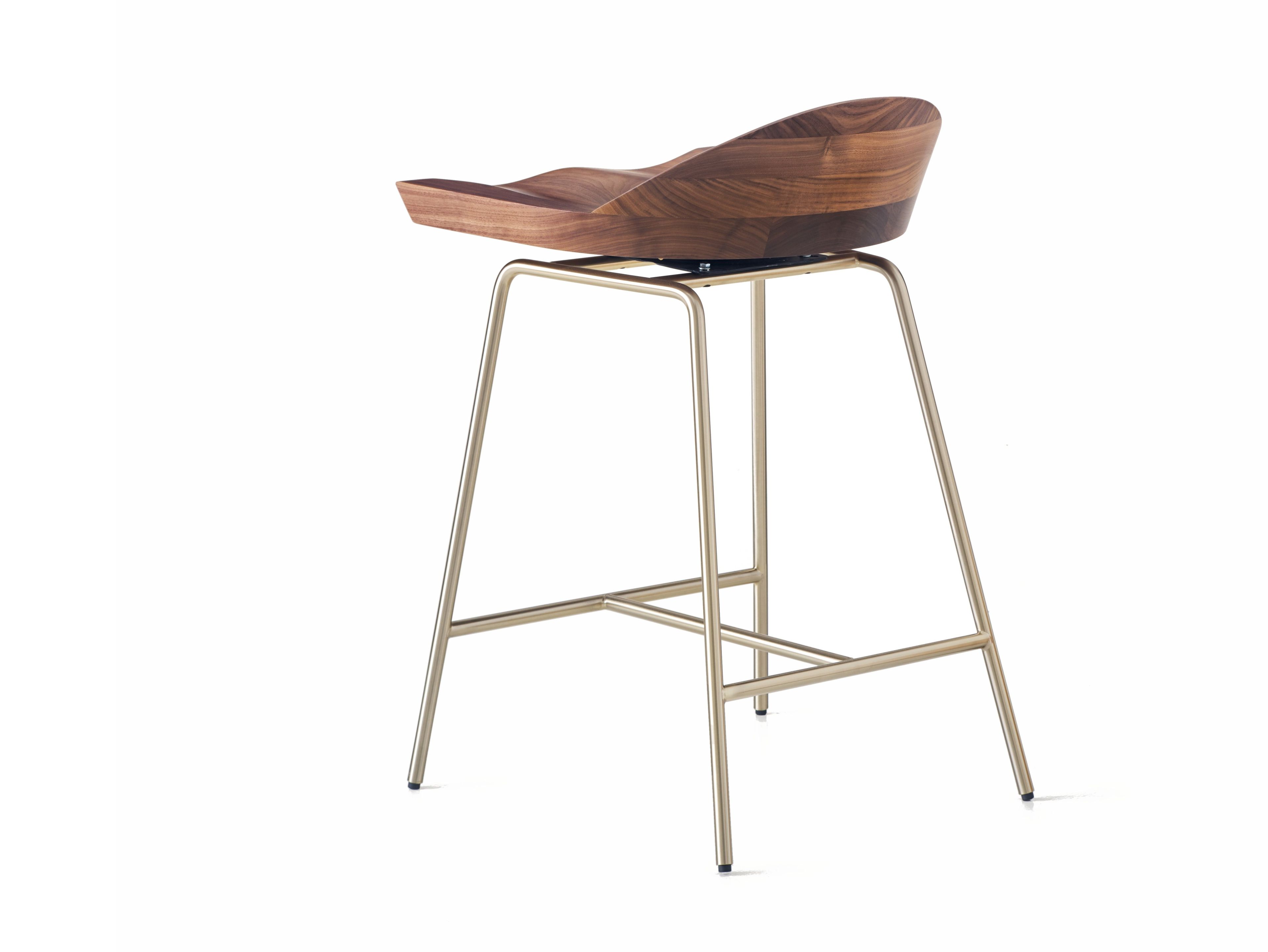 Стальной и деревянный стул со спинкой BassamFellows Шпиндель ARCH-00126946 - Вид №3