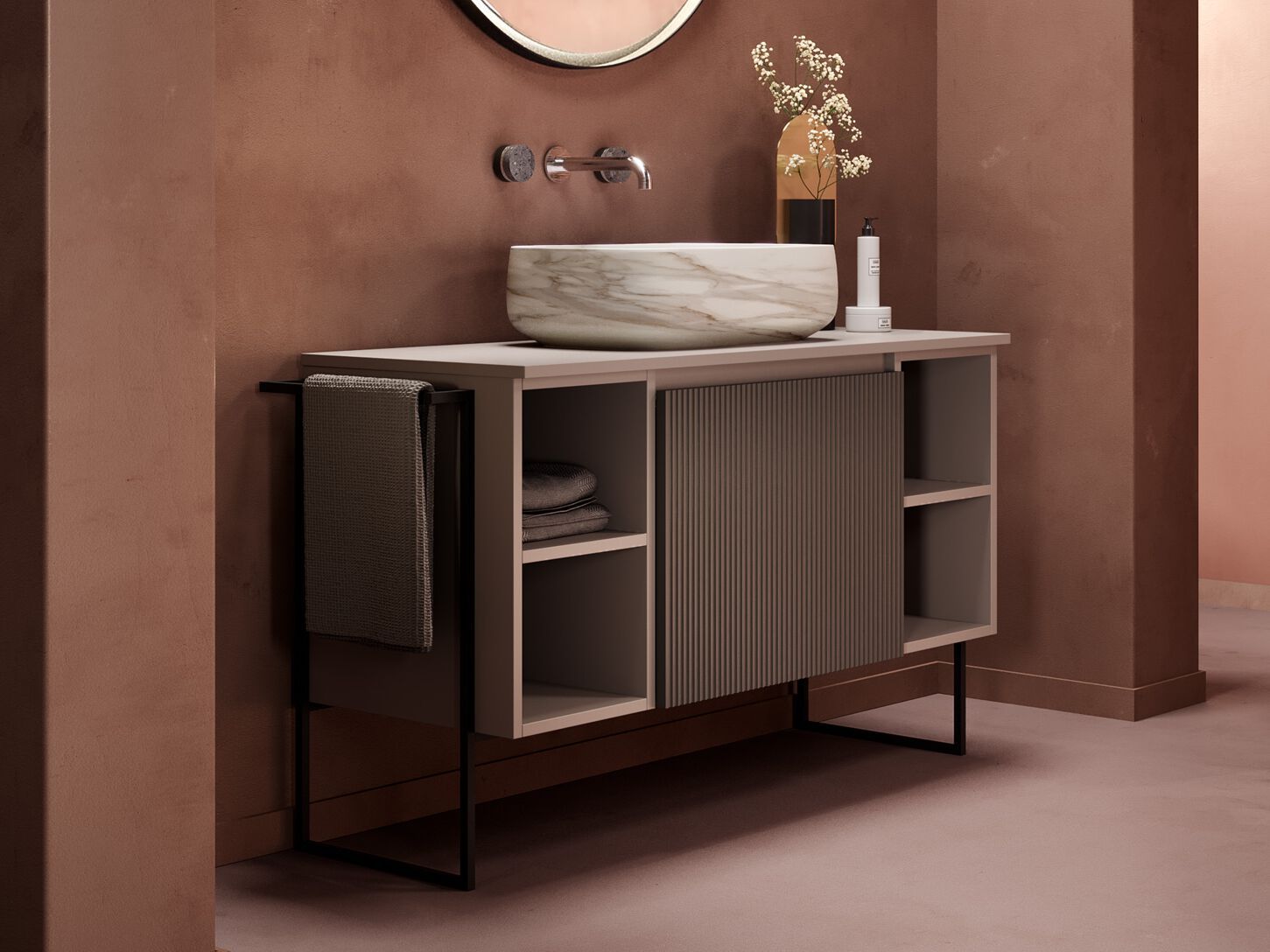 Деревянный секционный напольный умывальник с ящиками ArtCeram Relax ARCH-00031691