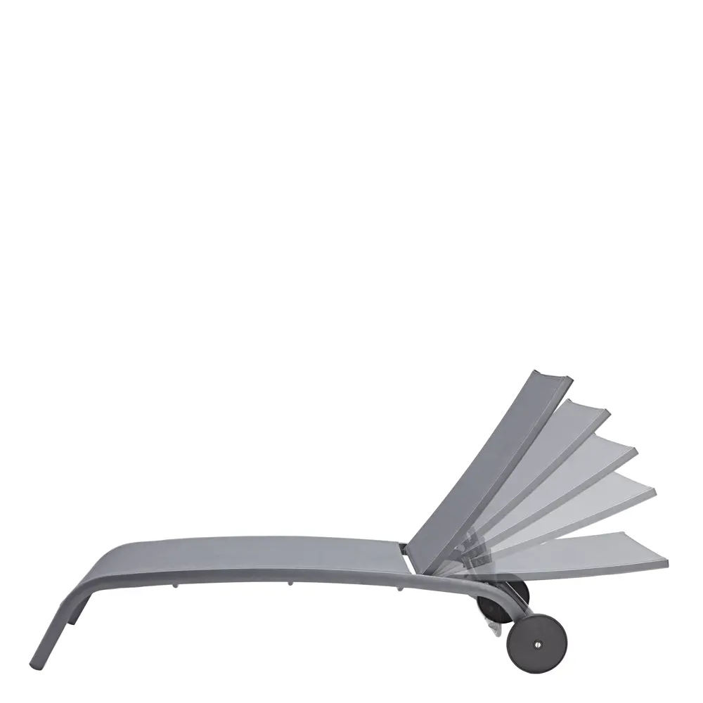 Шезлонг с колесами Naterial Lyra 207х63 см алюминий/ текстиль светло-серый STLM-2149023 - Вид №2