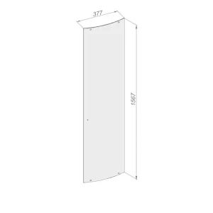 Стекло для распашной душевой двери Domani-Spa Delight 1/4 круга высокий поддон прозрачное 90x90 см