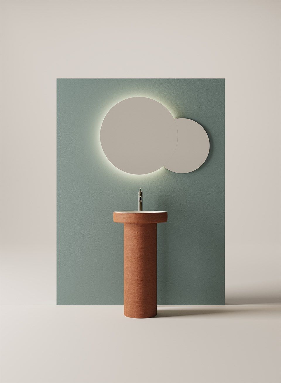 Круглый отдельно стоящий умывальник из глины Agape CENOTE A COLONNA ARCH-00148517 - Вид №5