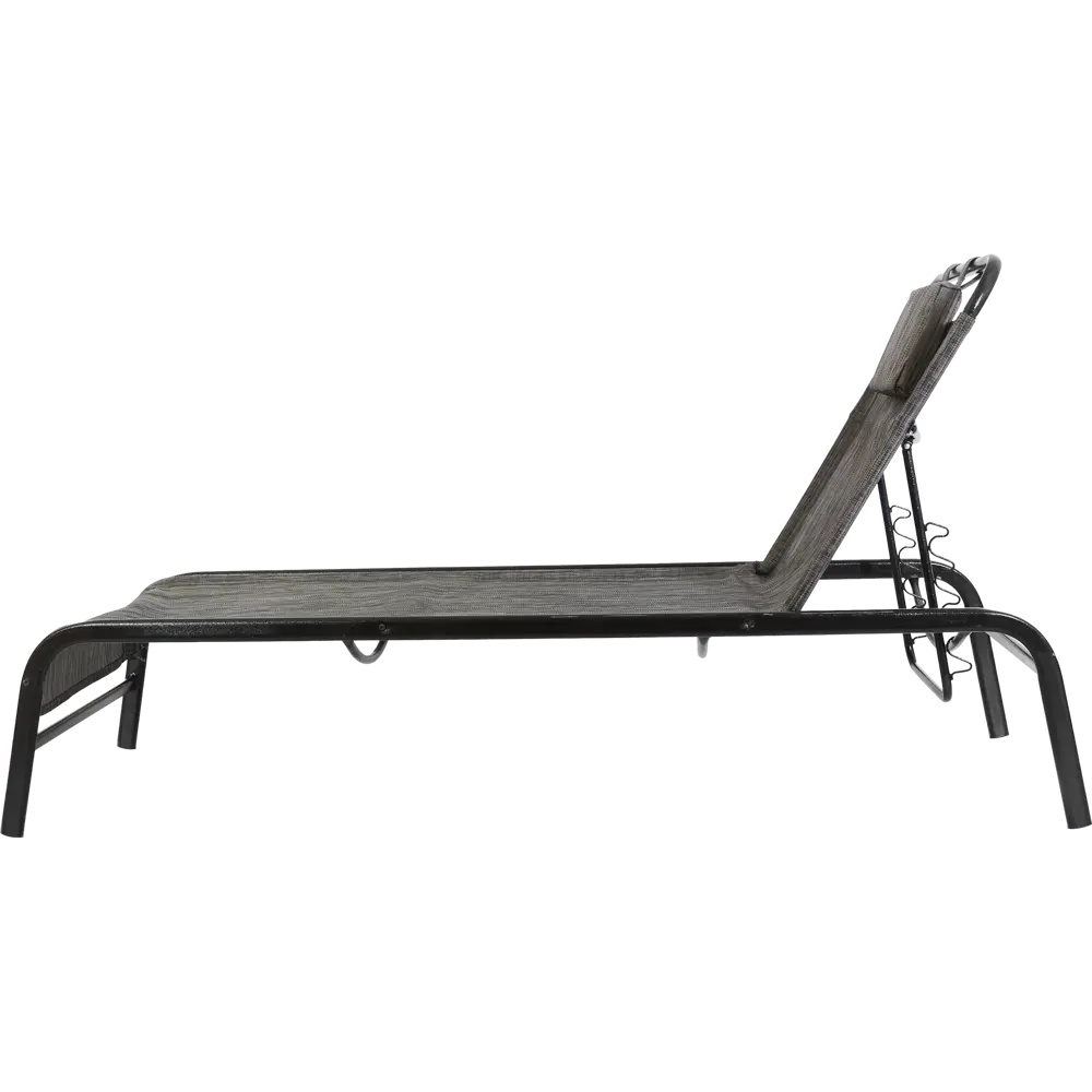 Лежак-шезлонг GreenGard Гоа 200х65х38 см сталь черный/серый STLM-2002234 - Вид №5
