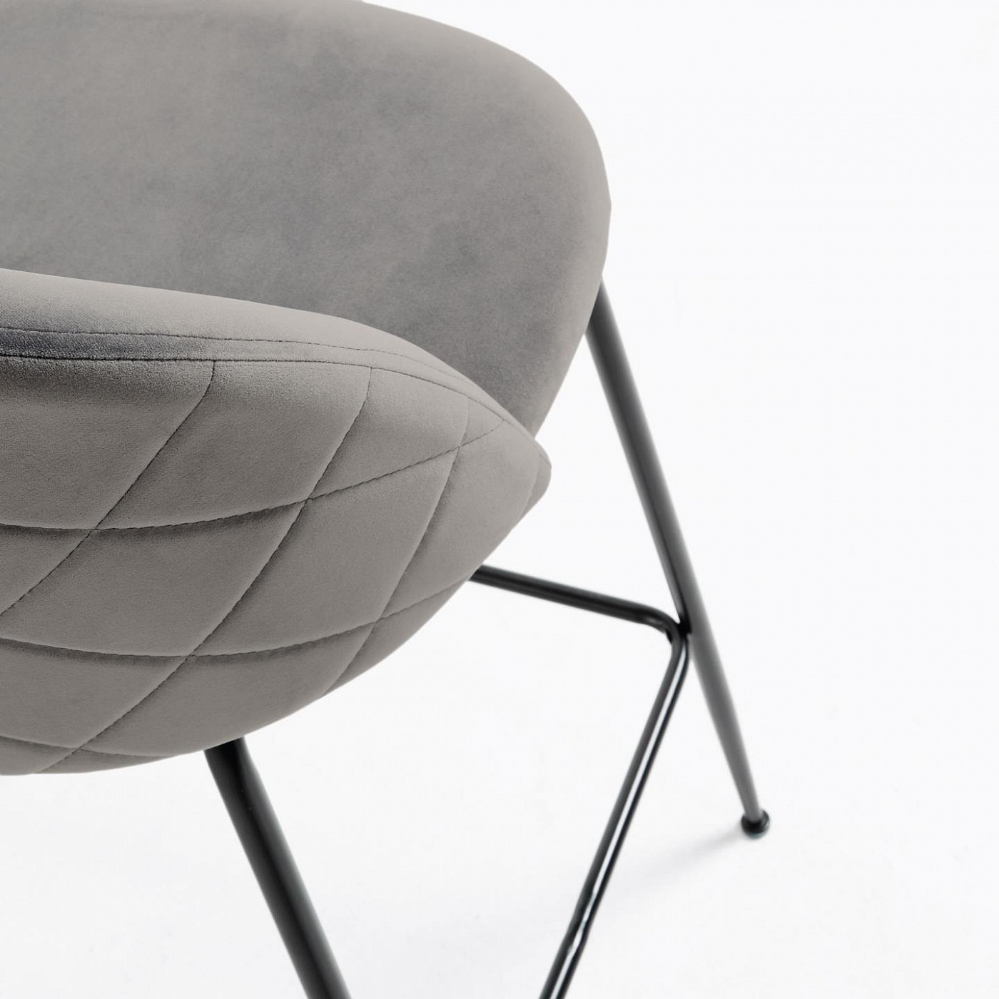 071374 Барный стул серый бархат La Forma Mystere  - Вид №1