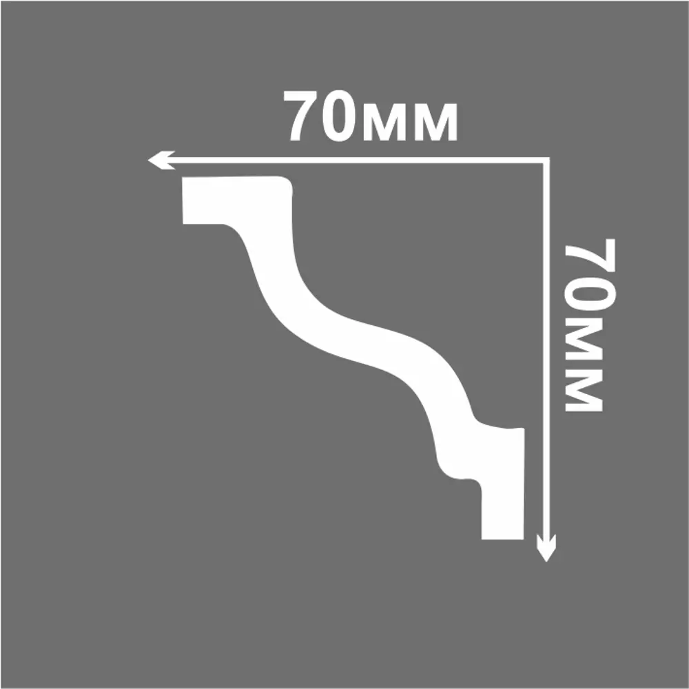 Плинтус потолочный полистирол Inspire С14/70 белый 70х70х2000 мм 18178641 STLM-2211298  - Вид №7