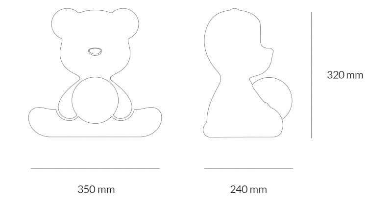 Светодиодная настольная лампа из полиэтилена с USB-зарядкой Qeeboo Teddy ARCH-00098943 - Вид №7
