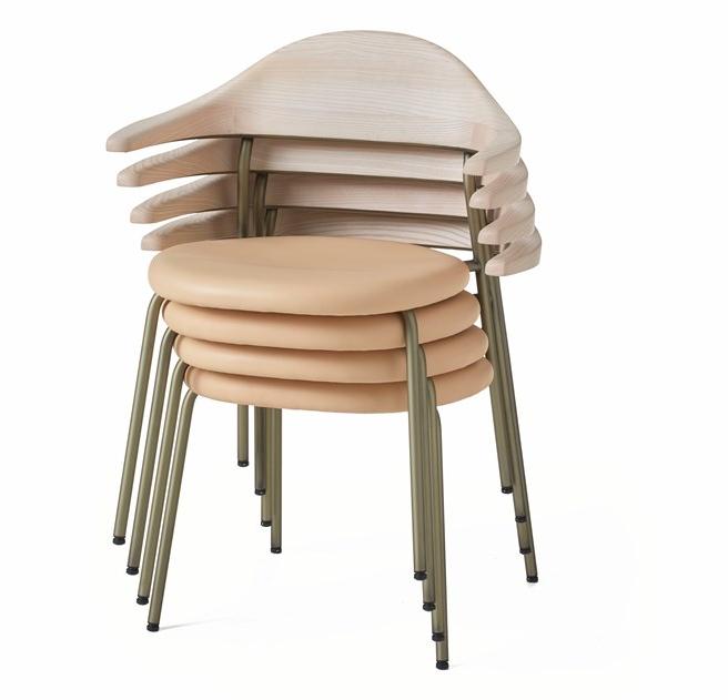 BassamFellows Мягкое кресло из нержавеющей стали и дерева Bicorn Cb-59u - Вид №5