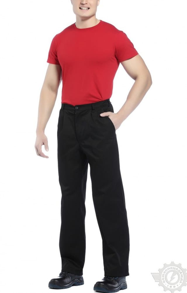 65561 Брюки "Гарант" черные  Летняя спецодежда  размер 60-62/170-176  - Вид №6