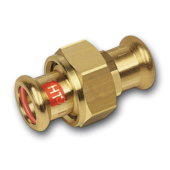 11333015 SANHA 13330 пресс-фит. солн., бронза, сгон с плоск.упл. ВПр-ВПр 15 мм  - Вид №1