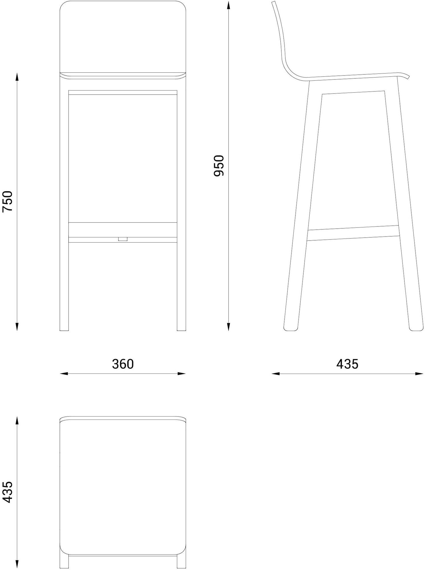 Askia Деревянный табурет со встроенной подушкой Version 3 sun-id-1350148 - Вид №3