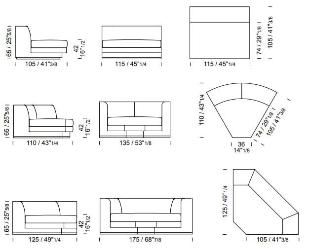 Кожаный изогнутый диван Borzalino Franklin ARCH-00020310 - Вид №6