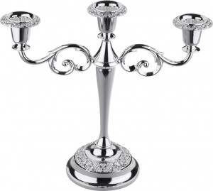 10611720 Queen Anne Канделябр трехрожковый Queen Anne 25см, сталь, посеребрение Сталь нержавеющая с посеребрением
