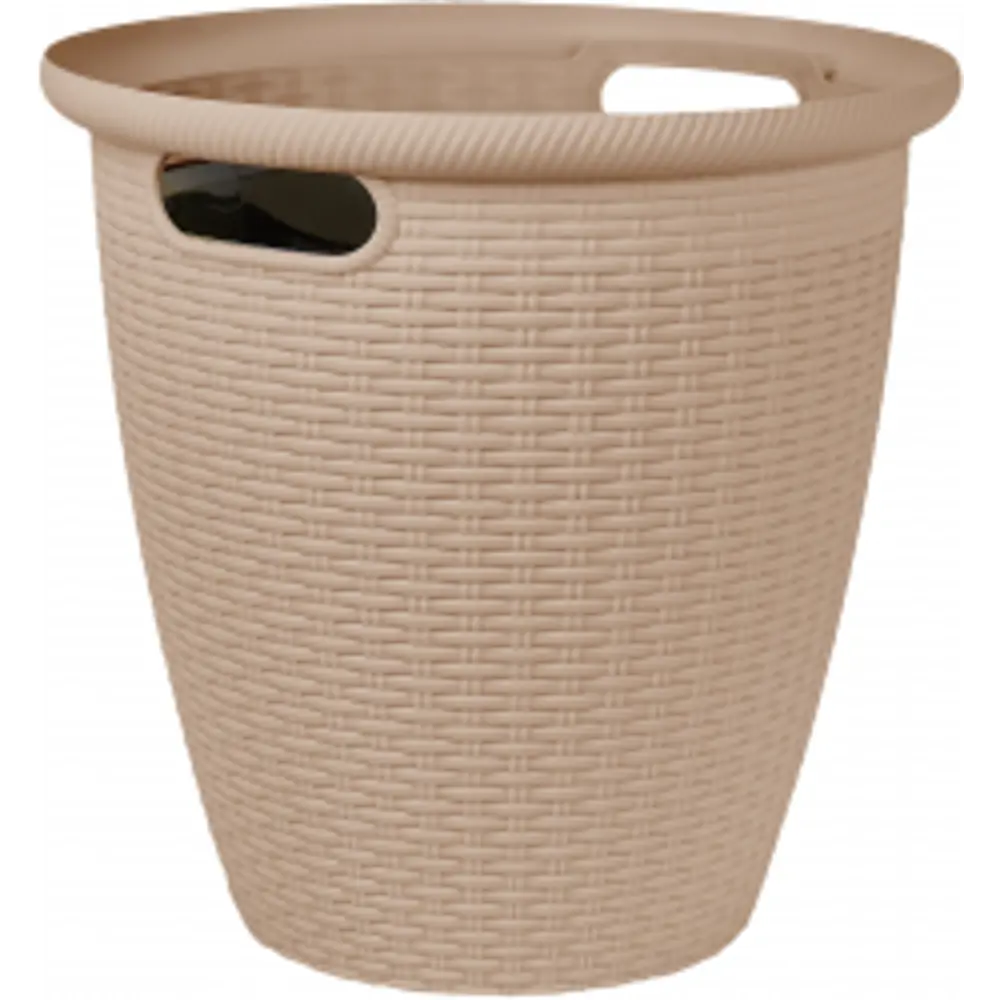 Кашпо Ingreen Rattan ø26.5 h27.5 см v6 л пластик молочный шоколад STLM-2061574