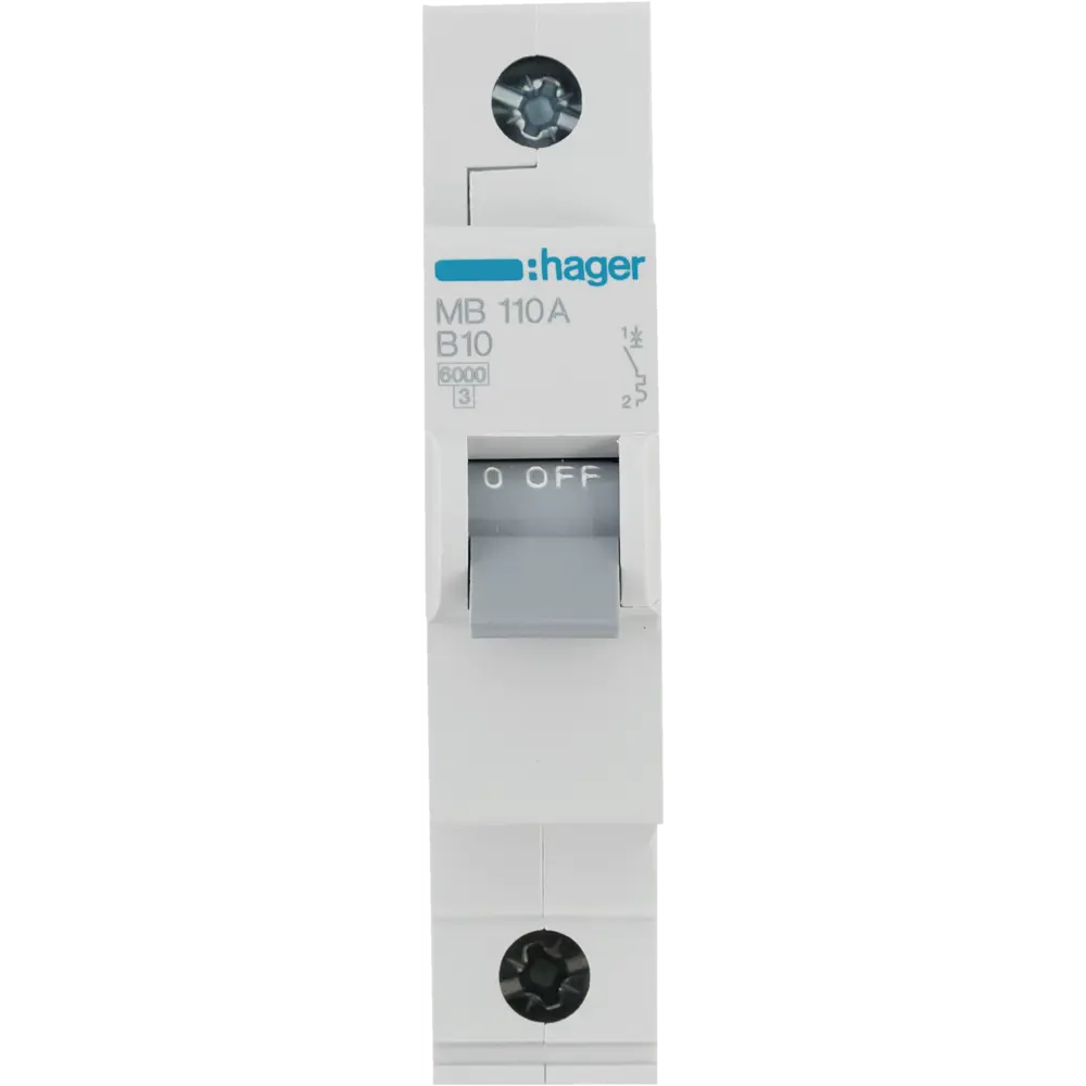 Автоматический выключатель Hager MB110A 1P B10 А 6 кА STLM-2010799 - Вид №1