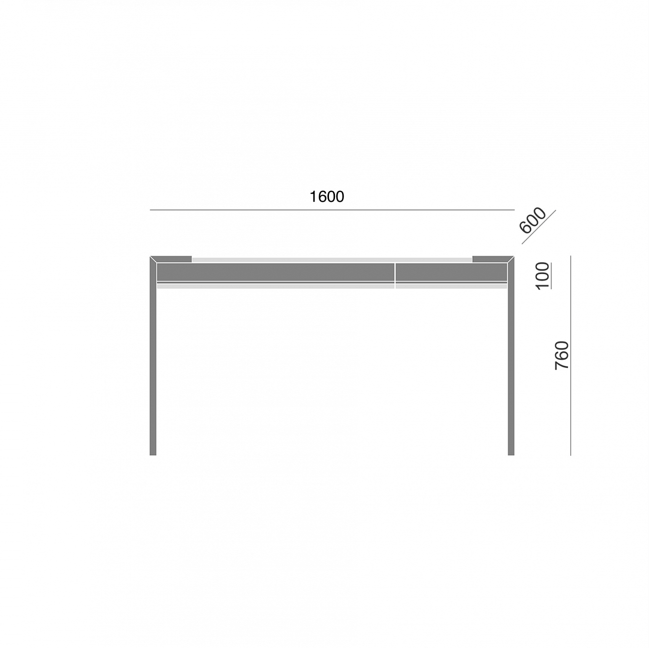 Письменный деревянный стол черный 160 см Mass BRAGIN DESIGN  00-3879376 Коричневый;черный  - Вид №3