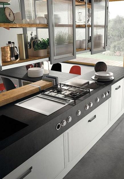 Marchi Cucine Встроенная кухня в современном стиле с островом с ручками Brera 76 sun-id-1406947 - Вид №2