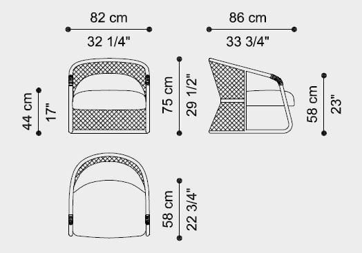 Тканевое кресло с подлокотниками ETRO Home Interiors Hamar ARCH-00009476 - Вид №3