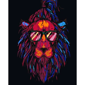 Картина по номерам Модный лев 40х50 см