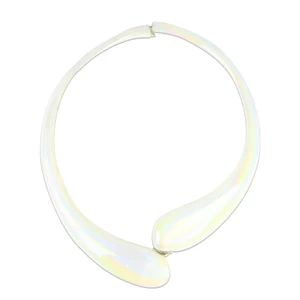 2546 ORIGINALMURANOGLASS Колье Дениз белое переливчатое - Original Murano Glass OMG 21 см