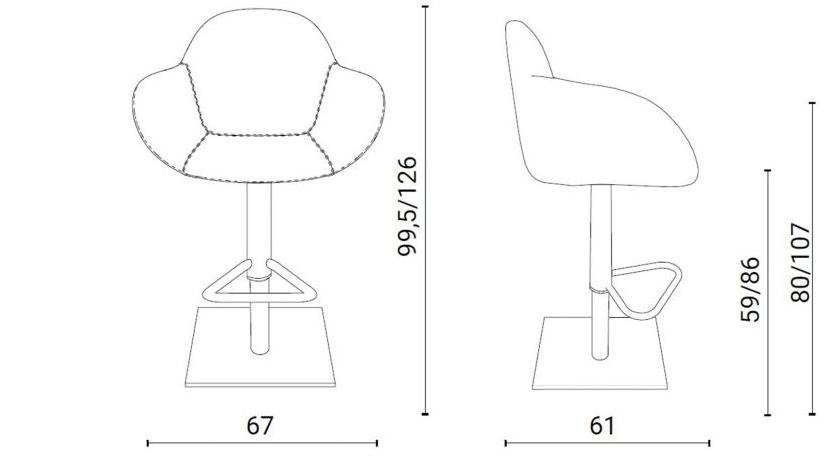 Ozzio Italia Барный стул с газовым подъемником  S558  - Вид №2