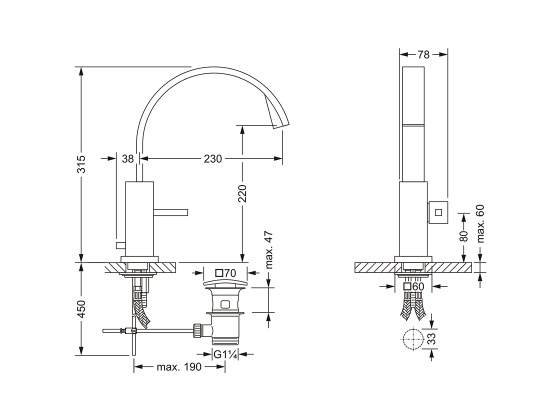 Смеситель для раковины xxl, однорычажный JOERGER Empire Royal 627.10.353.000 - Вид №1