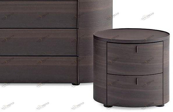 Poliform Прикроватная тумбочка из шпонированной древесины с ящиками Onda sun-id-1462349