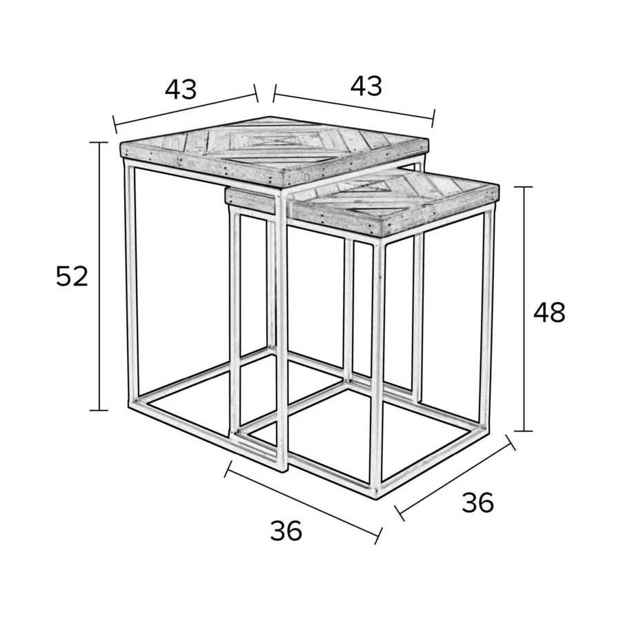 Набор столиков Joy, 2 шт White Label Living 2300118 - Вид №7
