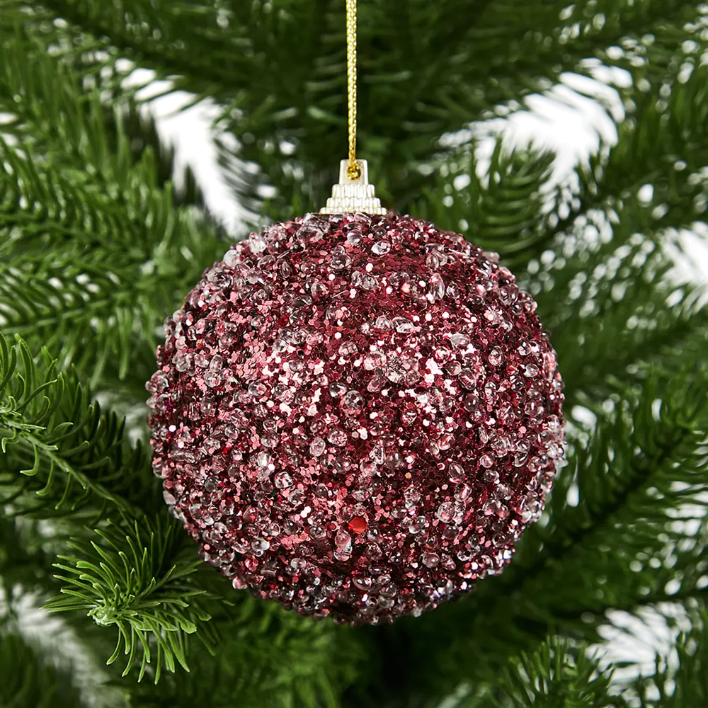 Елочный шар KREAFORTA с блестками темно-розовый ø8 см 89420670 STLM-1584568