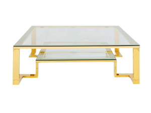 Квадратный стеклянный журнальный столик