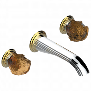 U5D-40GB Внешняя часть смесителя встраиваемого в стену для раковины на три отверстия с изливом ГОЛИАФ Thg-paris Sun Dragon Хром/золото