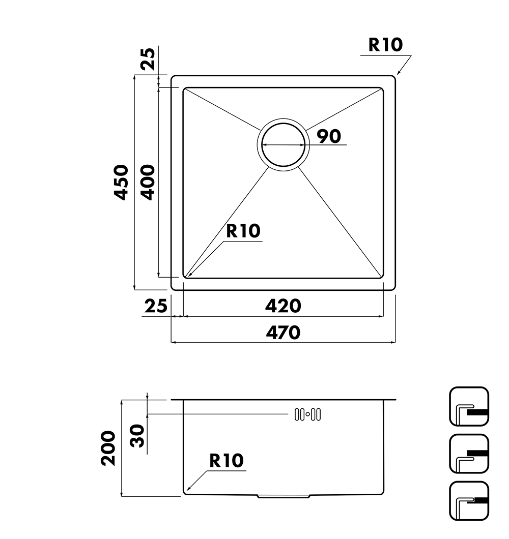 Кухонные мойки Eco Bremen SBO-4745.A SEAMAN  - Вид №2