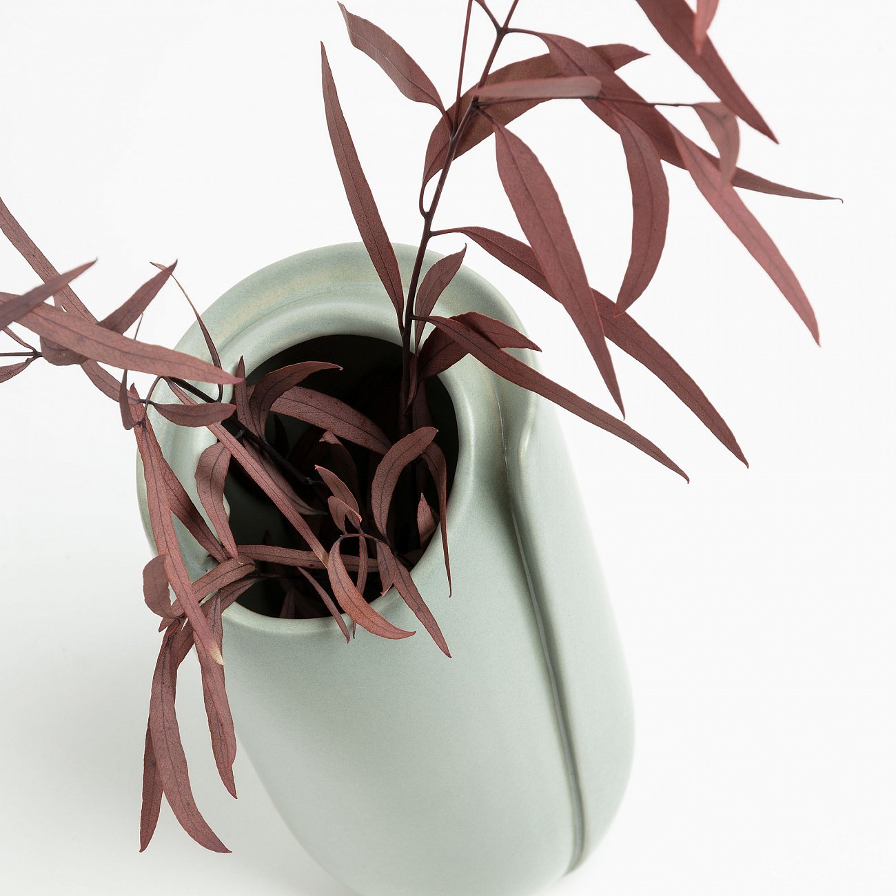 Ваза керамическая завиток светло-зеленая 21 см Lizzette от La Forma LA FORMA LIZZETTE 343218 Зеленый  - Вид №1