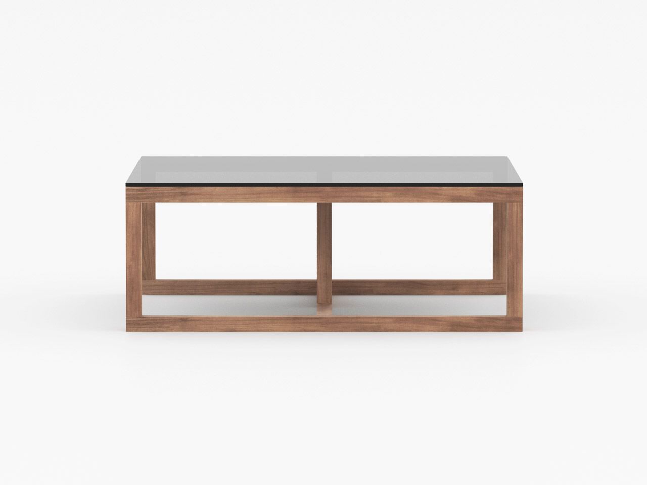 Низкий квадратный журнальный столик из дерева и стекла Air Division ARCH-00092524 - Вид №1