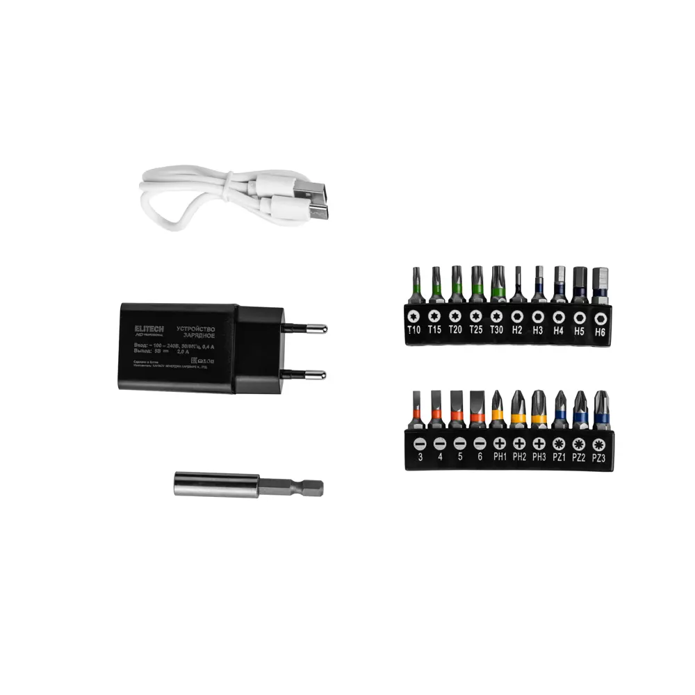 Отвертка аккумуляторная Elitech HD SD 4LE, 4 В Li-Ion 2 Ач STLM-2016782 - Вид №1