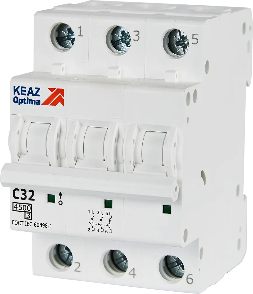 Автоматический выключатель КЭАЗ Opti Din BM63 3P 32A для надежной защиты электросети 89206644