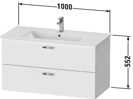 XB612205353 Тумбочка подвесная XBase #XB6122 1000 x 475 мм Каштан темный, декор Duravit  - Вид №1