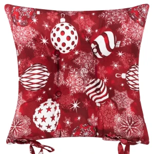 Подушка для стула "Новогодние традиции" 40x40 см цвет красный