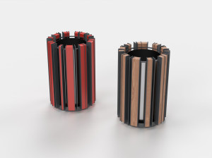 Наружные оцинкованные стальные стойки для мусора