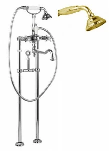 Напольный смеситель для ванны с повор.изливом кронштейном слива-перелива CEZARES LORD-VDPS2-03/24-M