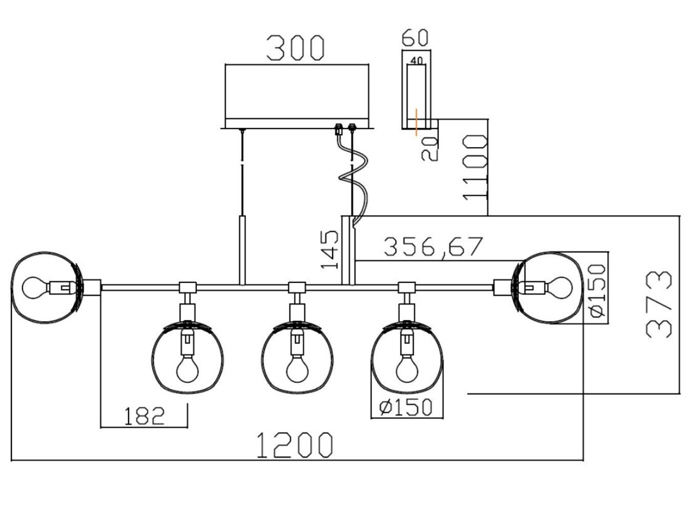 Стеклянный подвесной светильник Maytoni Erich ARCH-00017979 - Вид №2