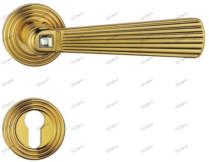 LINEA CALI' Ручка из хромированной латуни на розетке с замком Opera crystal sun-id-1354605