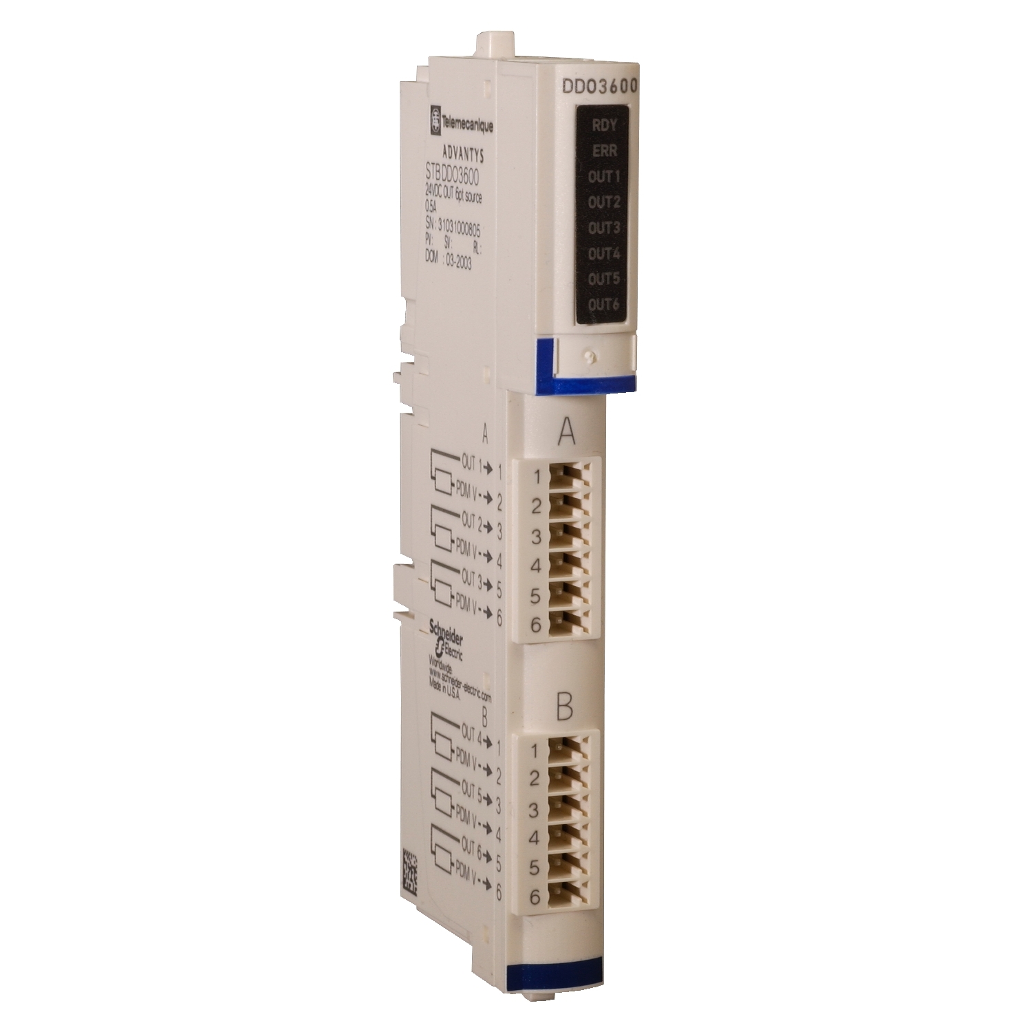 STBDDO3600K МОДУЛЬ ДИСКР. ВЫХ. =24В, 6 КАН (KОМПЛ) Schneider Electric Промышленные ПЛК Modicon 