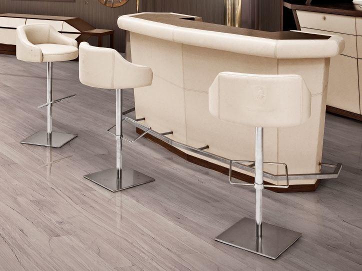 Tonino Lamborghini Casa Высокий кожаный табурет со спинкой Long beach sun-id-1354248 - Вид №3