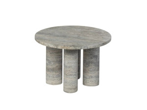Травертин круглый журнальный столик