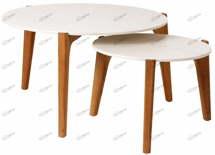 Royal Botania Низкий круглый мраморный садовый столик sun-id-1484650