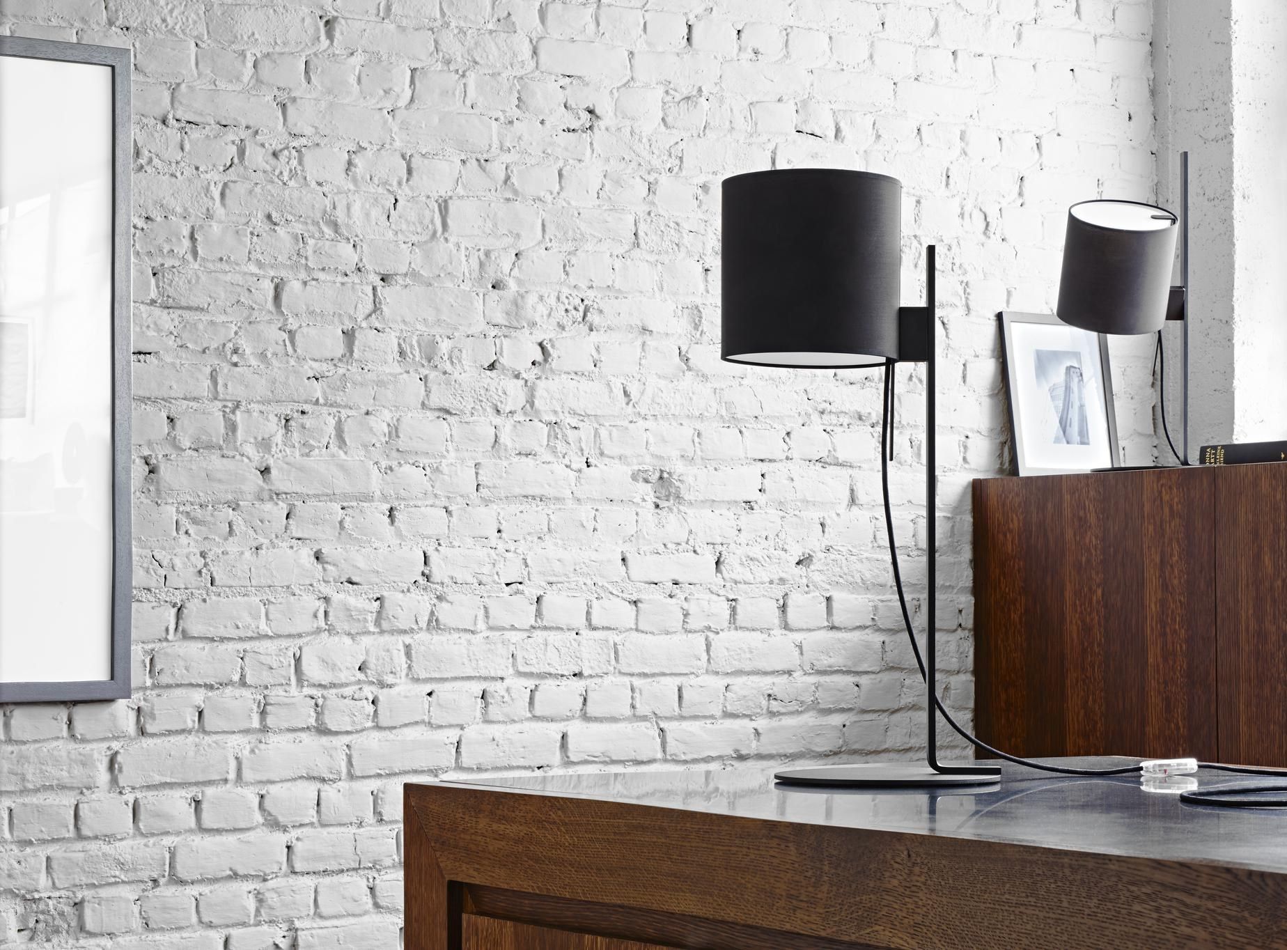 Настольная лампа со стальным основанием и хлопковым абажуром Ligne Roset Magnet Lamp ARCH-00119113 - Вид №2