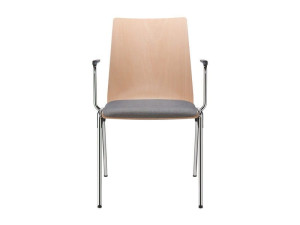 Штабелируемый стул из бука с подлокотниками