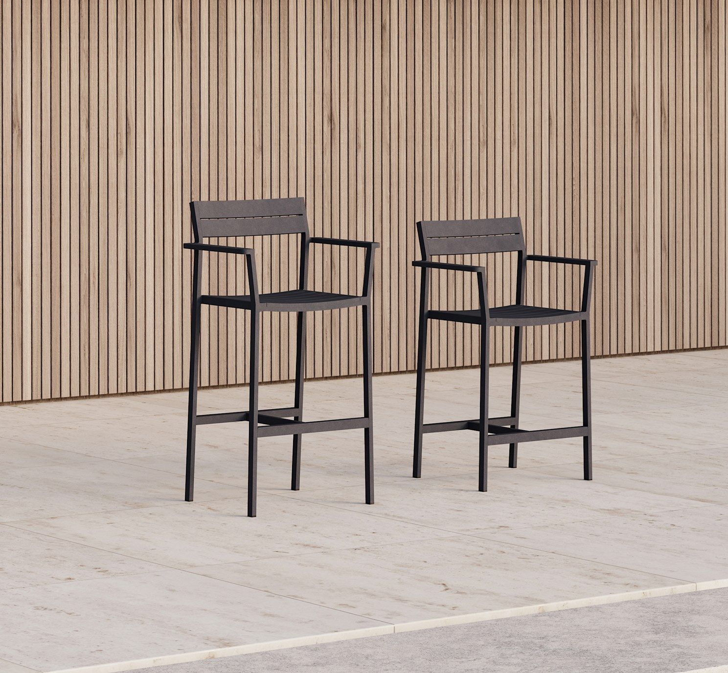 Высокий алюминиевый стул с порошковым покрытием со спинкой Case Eos ARCH-00077614 - Вид №18