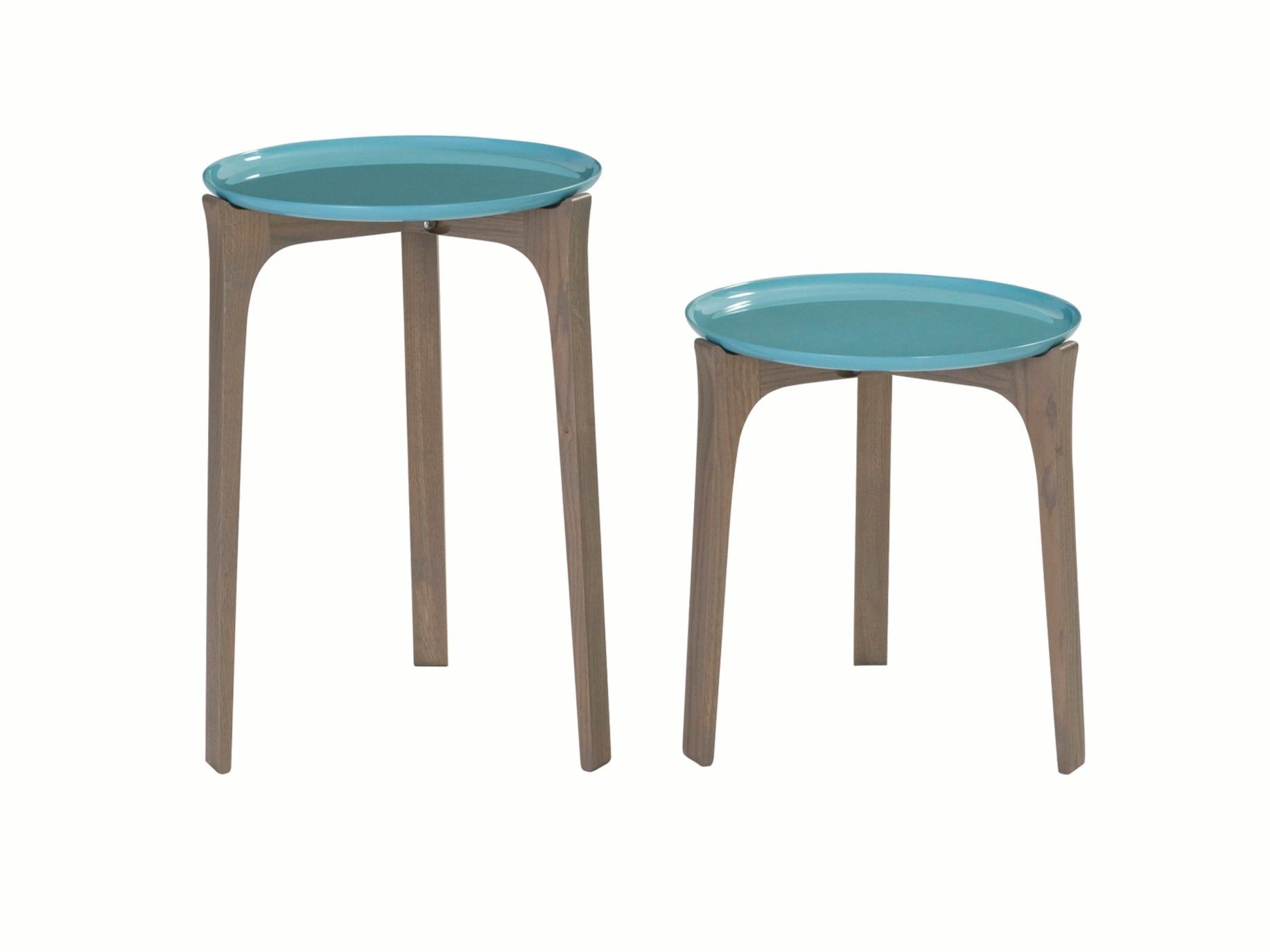 Круглый журнальный столик с дубовым основанием и алюминиевой столешницей ROCHE BOBOIS BOW ARCH-00144289