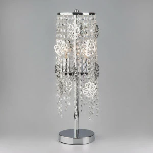 Настольная лампа Eurosvet Flower 01035/2 хром/прозрачный хрусталь Strotskis EUROSVET ИНТЕРЬЕРНЫЕ 194958 Прозрачный;хром